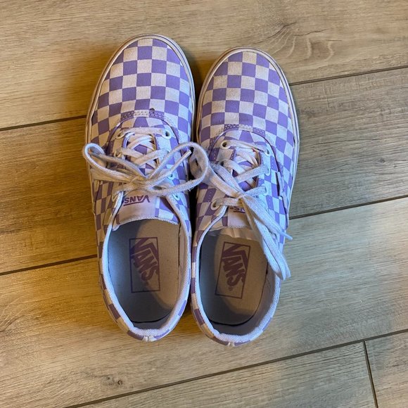 lavender vans checkered